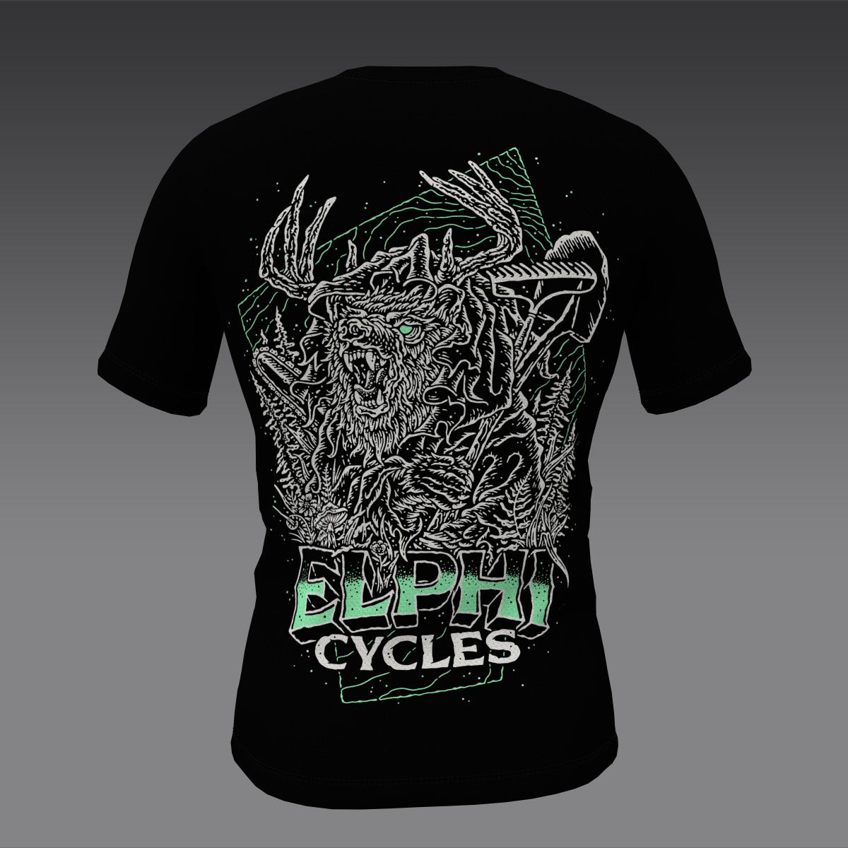 Elphicycles Jersey - BLK-D - Black with Green and Grey