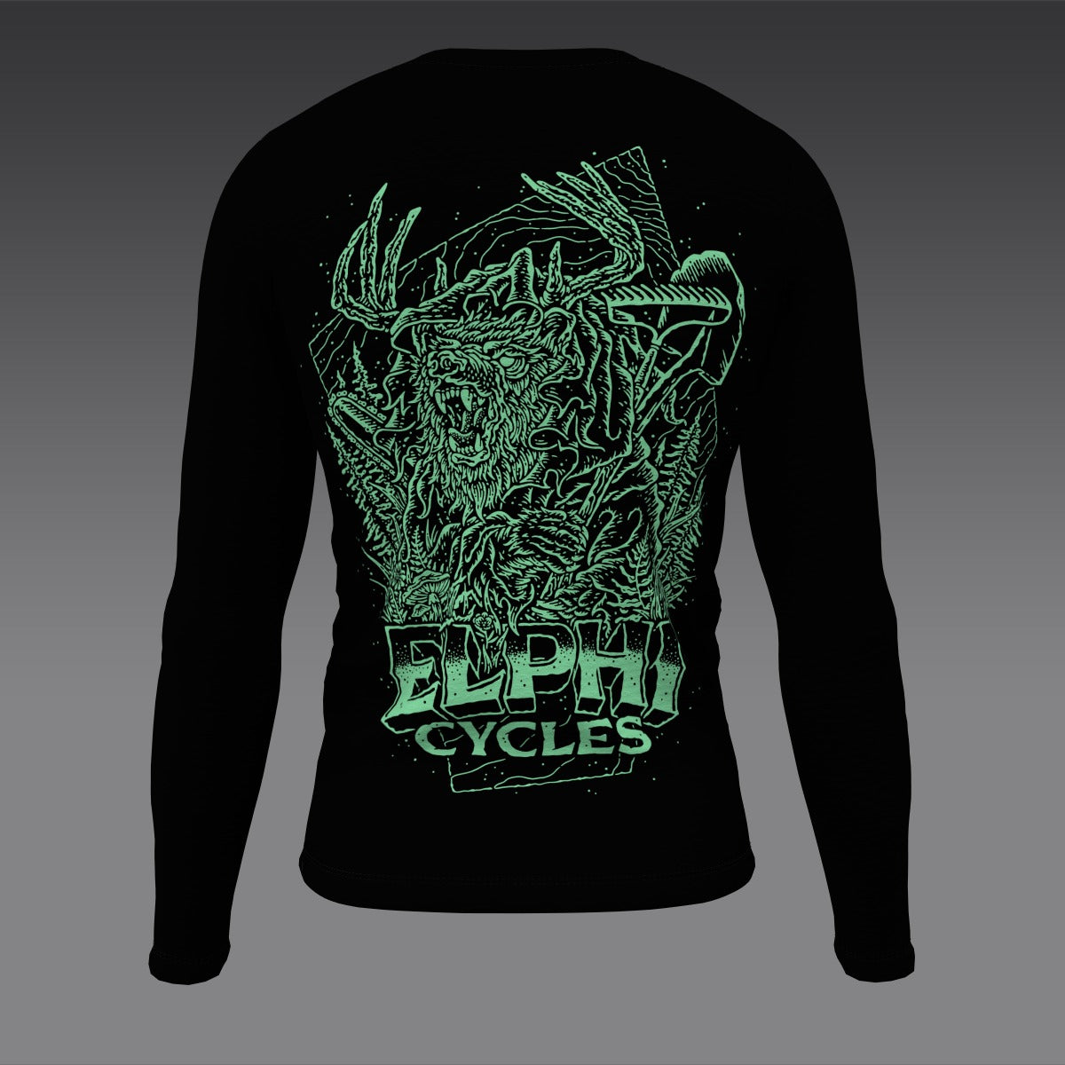 Elphicycles Jersey - BLK-C - Black with Full Green