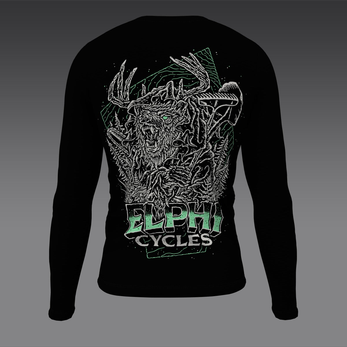 Elphicycles Jersey - BLK-D - Black with Green and Grey