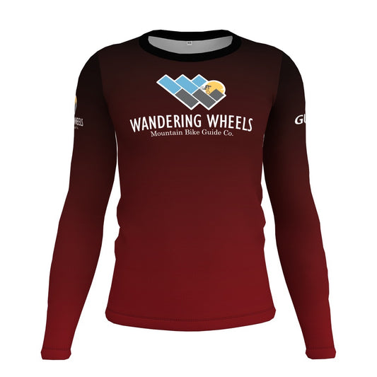 Wandering Wheels - Red Fade - Long Sleeve - Guide