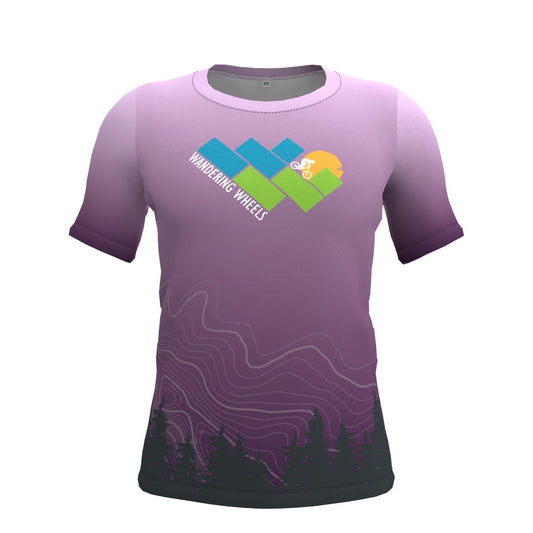 Wandering Wheels - Pink Fade Forest - Short Sleeve
