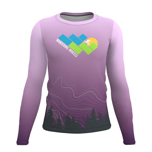 Wandering Wheels - Pink Fade Forest - Long Sleeve