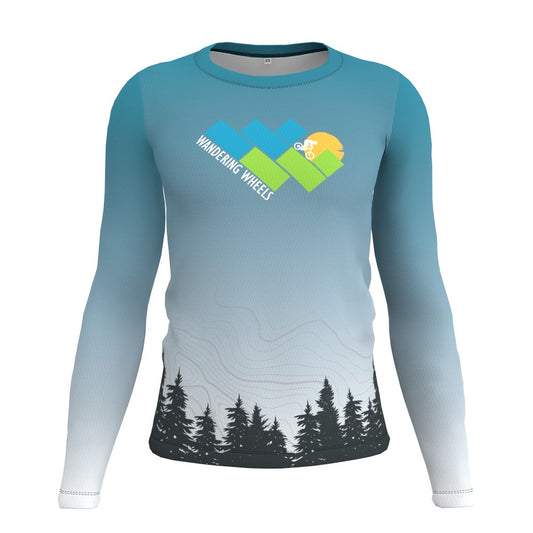 Wandering Wheels - Blue Fade Forest - Long Sleeve