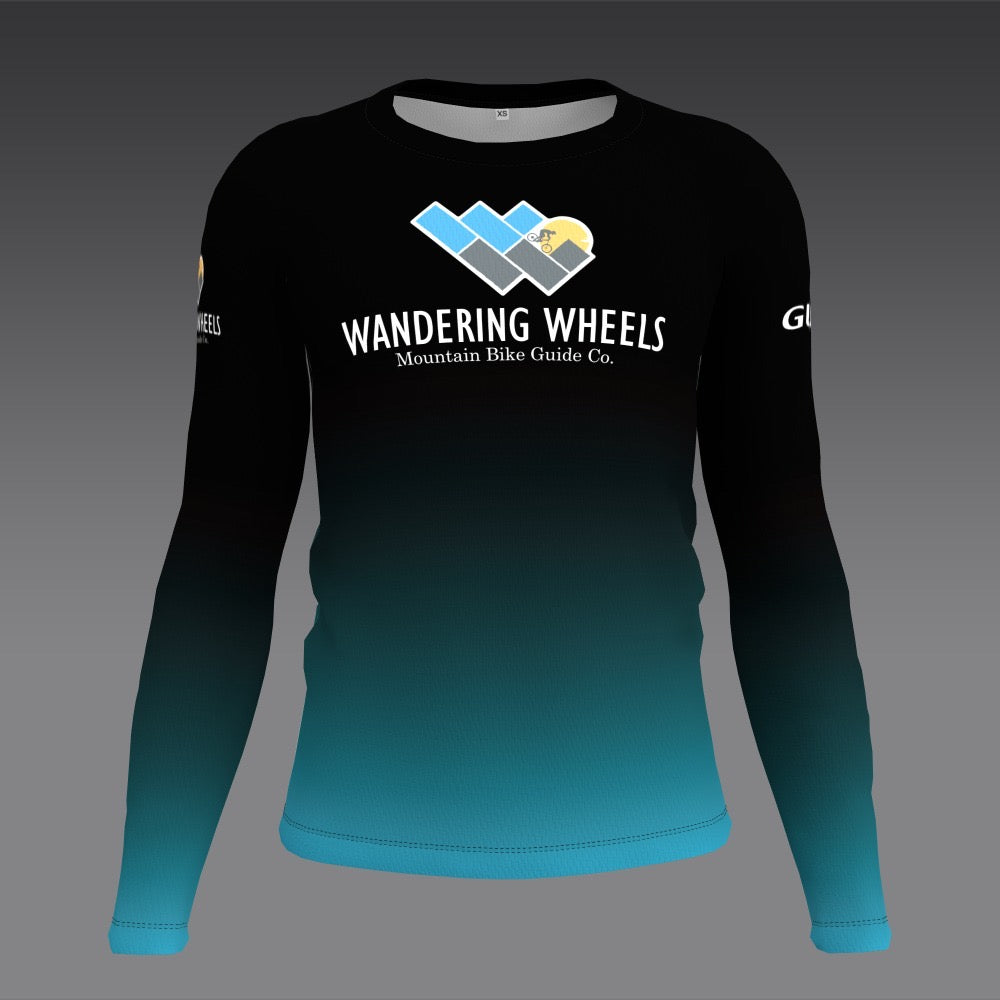 Wandering Wheels - Blue Fade - Long Sleeve - Guide
