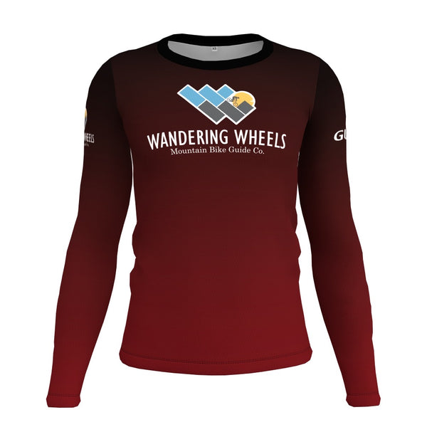 Wandering Wheels - Red Fade - Long Sleeve - Guide