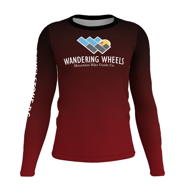 Wandering Wheels - Red Fade - Long Sleeve