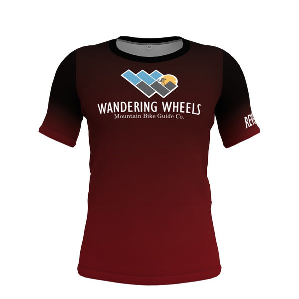 Wandering Wheels - Red Fade - Short Sleeve
